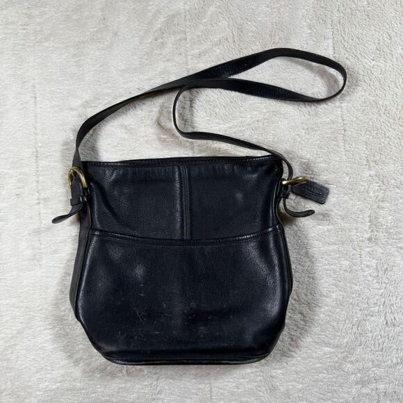 Vintage Coach Bleeker Women’s Black 90s Leather Shoulder Bag Purse - Picture 1 of 11